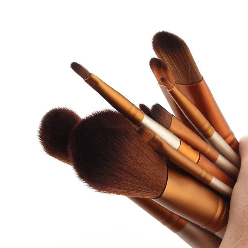 12pcs Aluminium Box Makeup Brushes Set