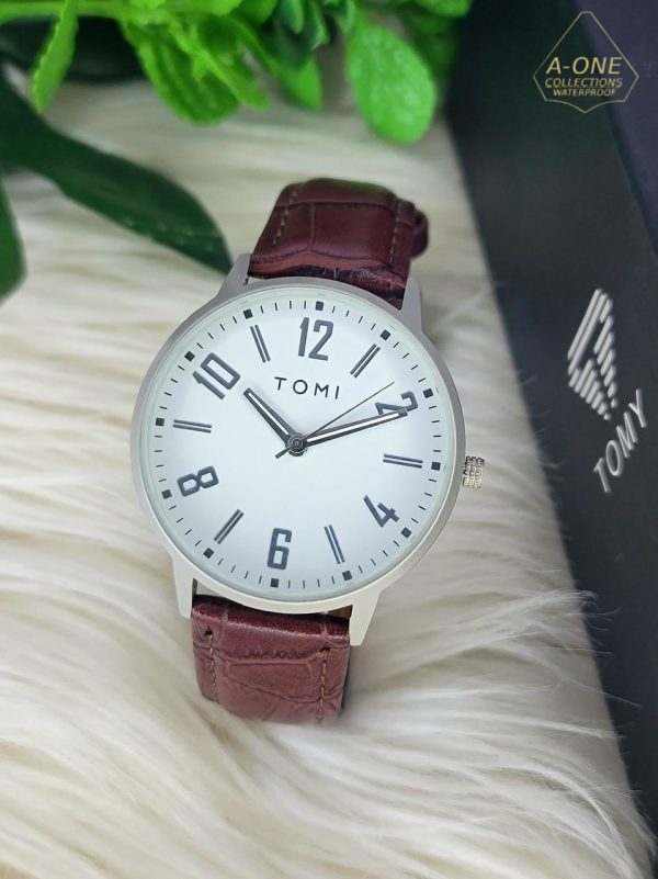 Aa1 Tomi Stylish Watch Leather Strap Watch With Box