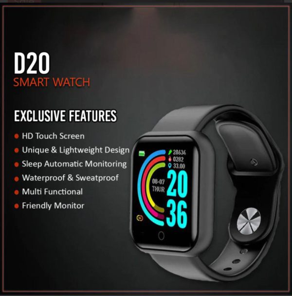 D20 Ultra Smart Watch Heart Rate Blood Pressure Oxygen Reloj Intelligent Smart Bracelet