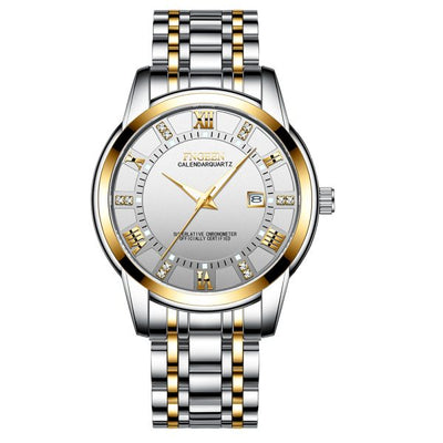 Fngeen 2081 Men’s Quartz Watch – Two-Tone Stainless Steel Strap, Stylish Analog Design (Pakistan)