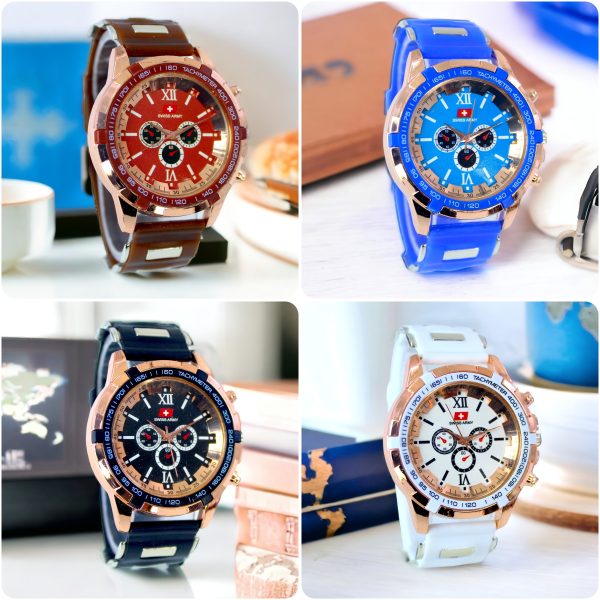 Latest Design Sports Rubber Straps Watch For Men And Boys