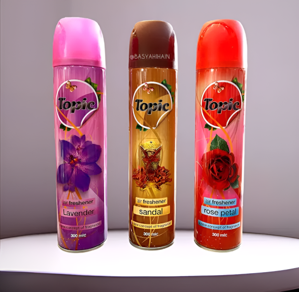 Pack Of 3 – Topic Air Freshener Long Lasting Fragrance Room Spray – 300ml (random Spray)