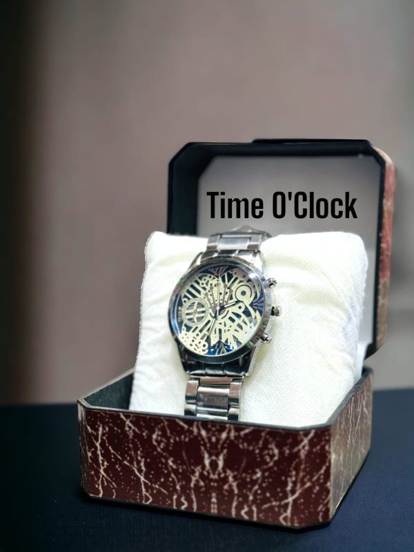 Time O’clock Men Silver Analog Chain Wrist Watch (random Dial Design & Color)